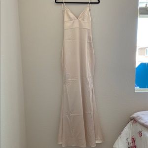Champagne Satin Maxi Dress